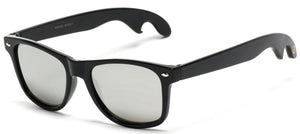 Black Frame Silver Lens Bottle Opener Wholesale Sunglasses